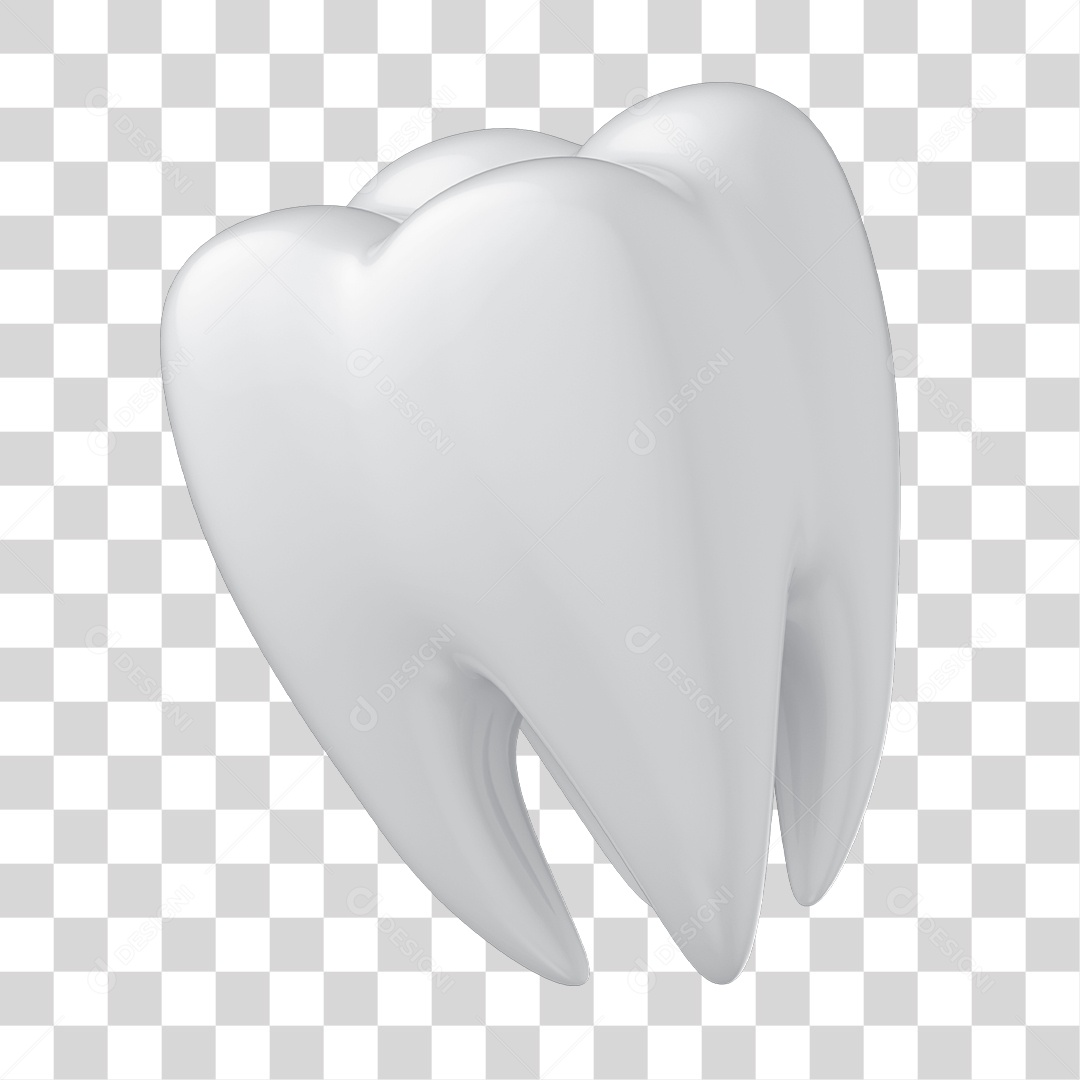 Elemento 3D Dente Molar PNG Transparente Sem Fundo