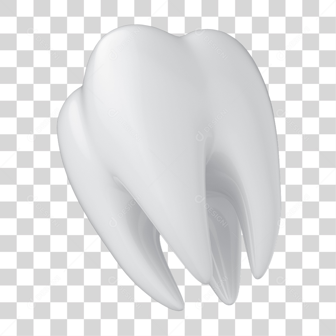 Elemento 3D Dente Molar PNG Transparente Sem Fundo