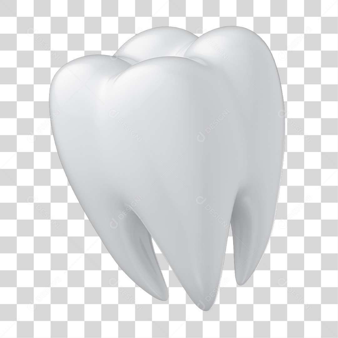 Elemento 3D Dente Molar PNG Transparente Sem Fundo