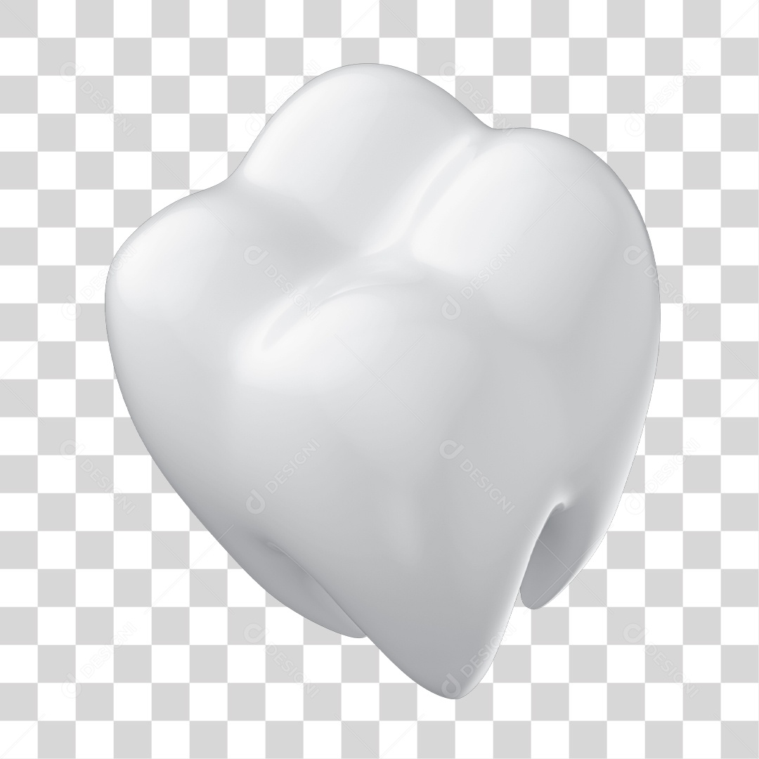 Elemento 3D Dente Molar PNG Transparente Sem Fundo