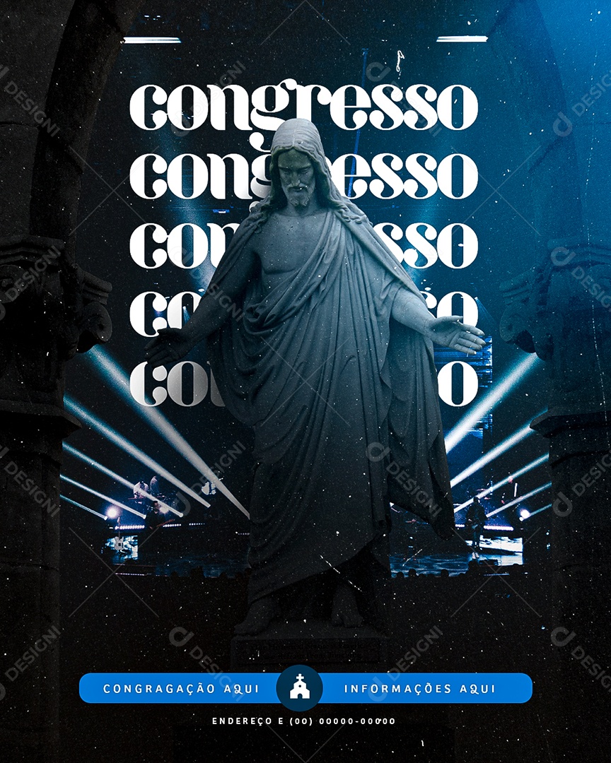 Flyer Religioso Congresso Social Media PSD Editável