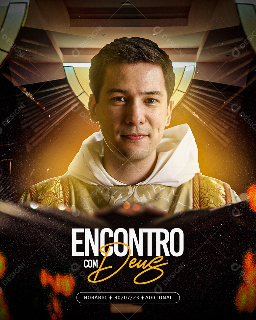 Flyer Gospel Encontro Com Deus Social Media PSD Editável
