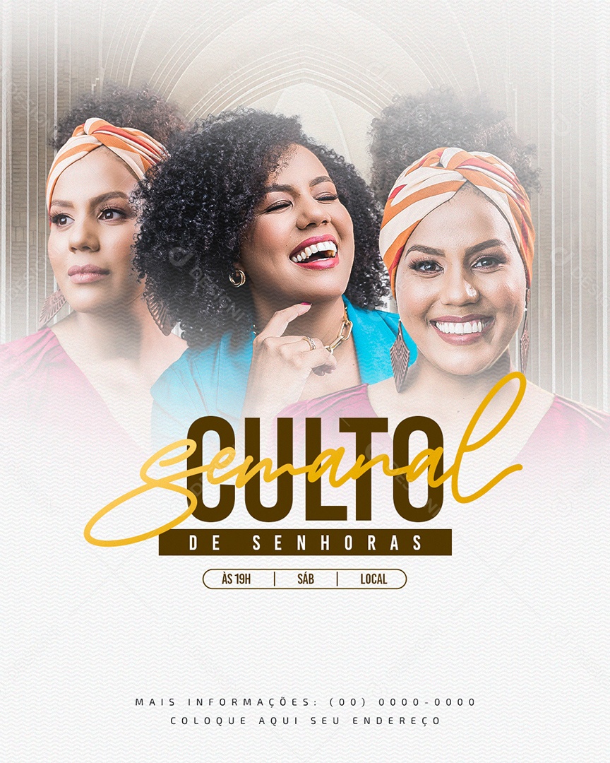 Gospel Flyer Worship Weekly Ladies Story Social Media Editable PSD