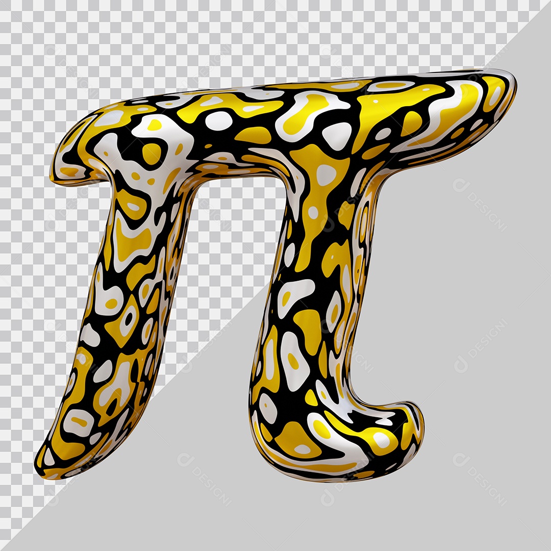 Símbolo do Pi Colorido Elemento 3D Para Composição PSD