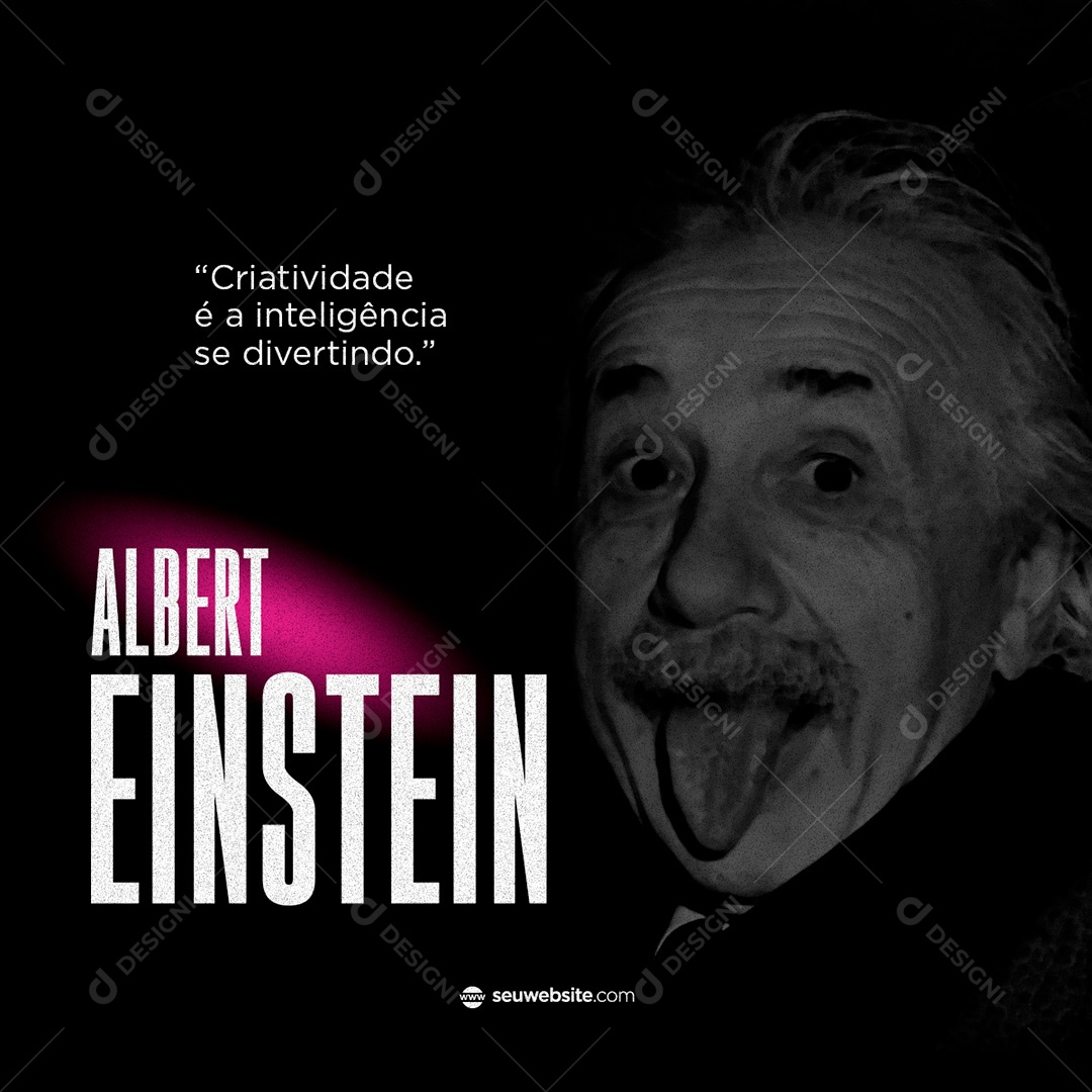 Post Marketing Digital Albert Einstein Frase Institucional Social Media PSD Editável