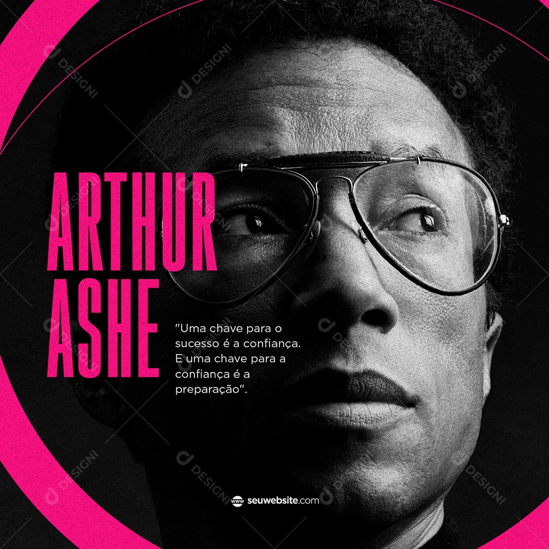 Post Marketing Digital Frase Arthur Ashe Frase Institucional Social Media PSD Editável