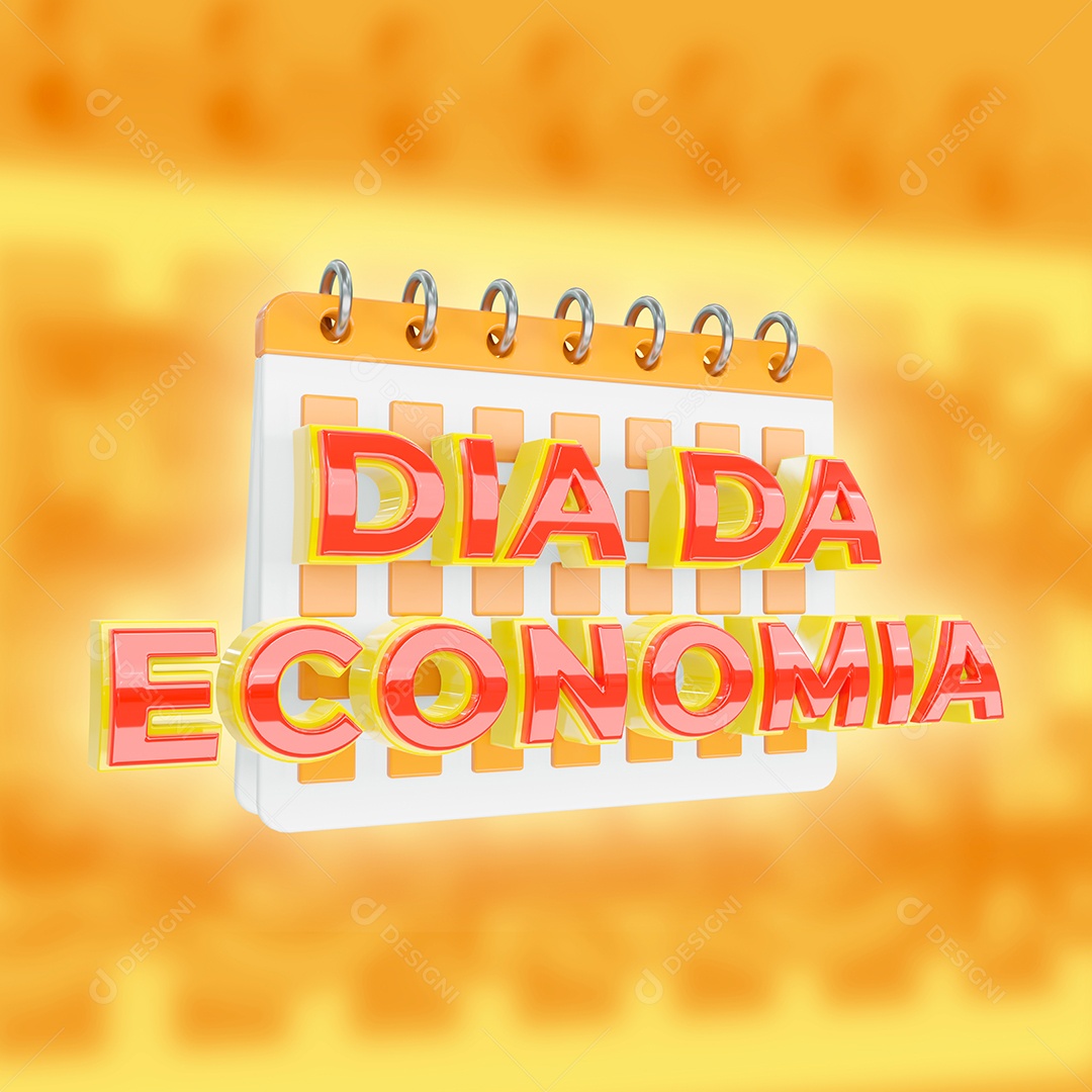 Dia da Economia maquete de calendário promocional e anúncio