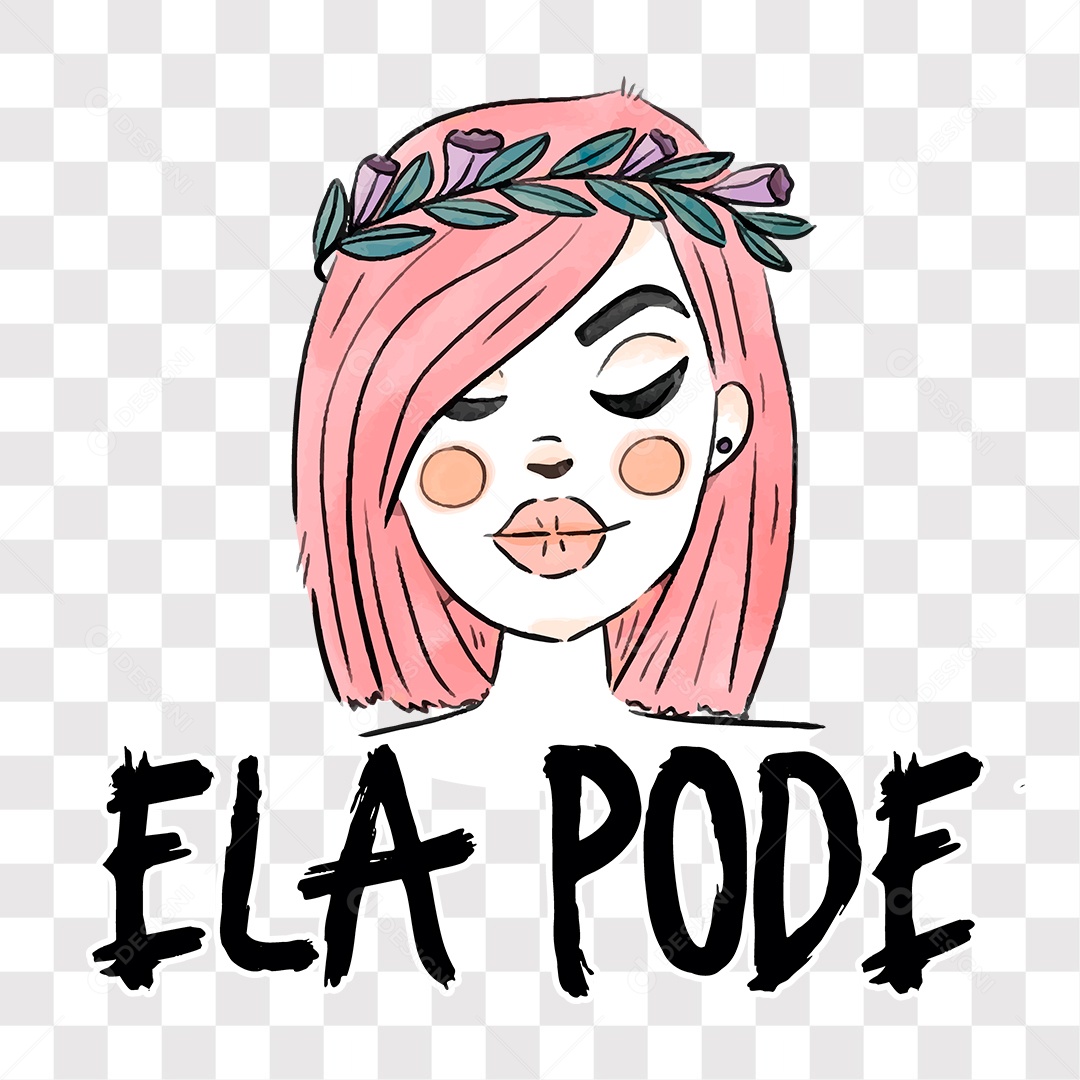 Lettering Mulher Ela Pode EPS + PNG