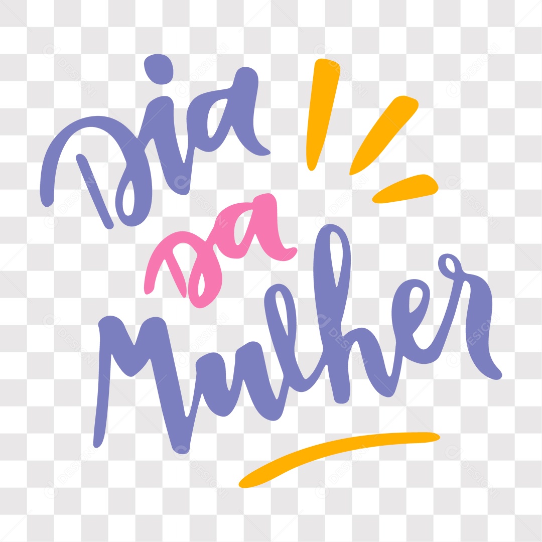 Lettering Dia Da Mulher EPS + PNG