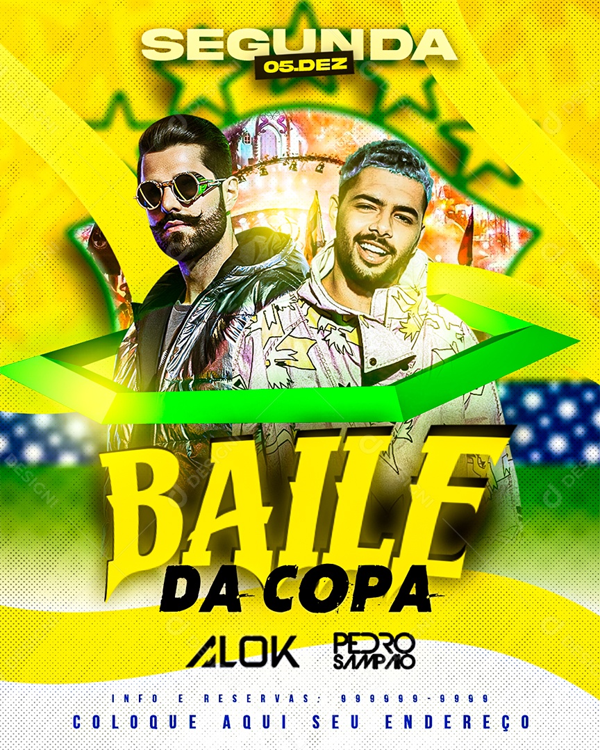 Post Flyer Baile da Copa Social Media PSD Editável