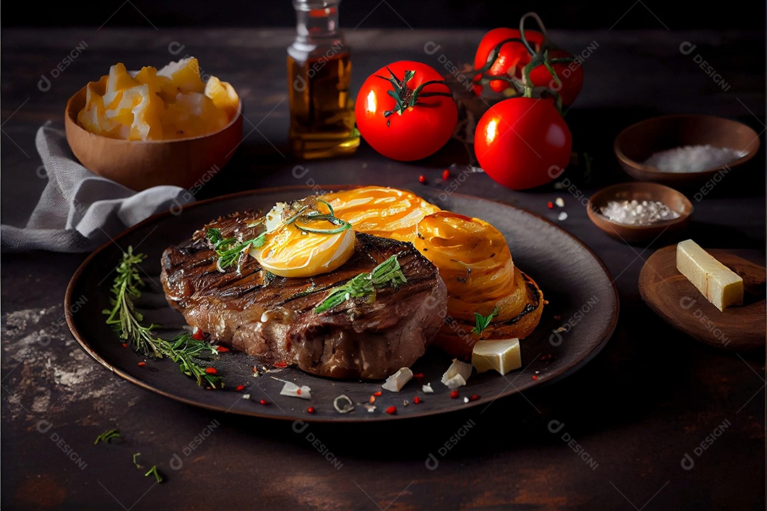 Carne assada sendo preparada para hamburguer sobre uma tabua de madeira