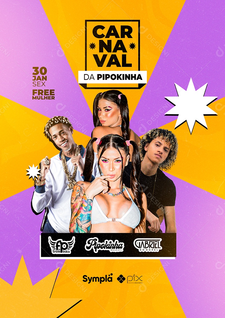 Carnaval da Pipokinha Flyer Social Media PSD Editável