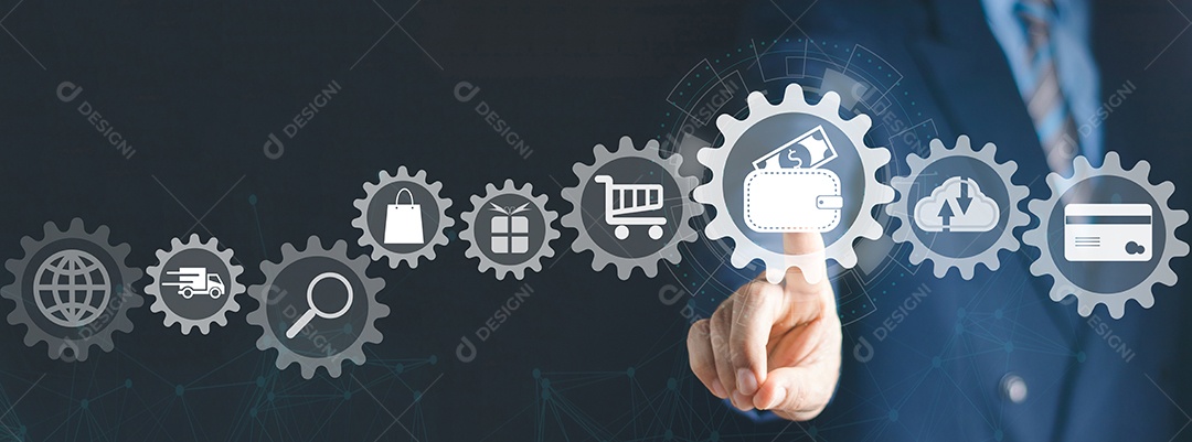 Proprietário de uma pequena empresa iniciante, logística de transporte de tecnologia, caixas de papel ou encomendas Serviço de compras on-line