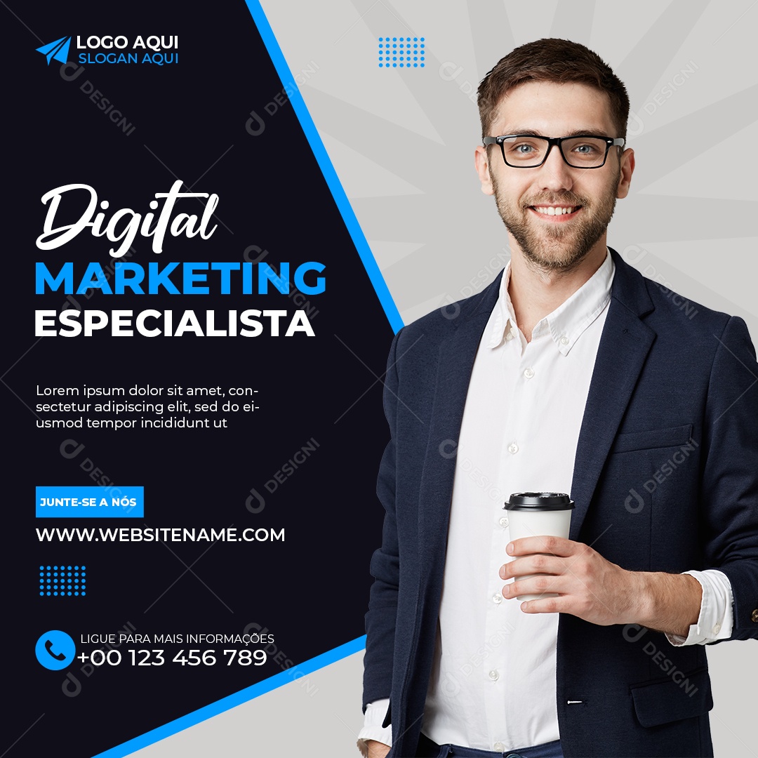 Digital Marketing Especialista Social Media PSD Editável