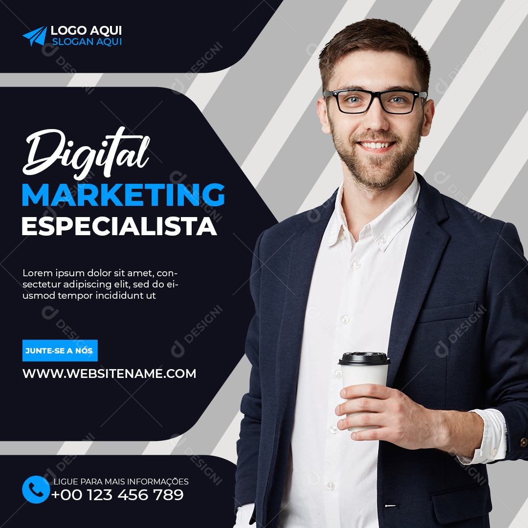 Digital Marketing Especialista Social Media PSD Editável
