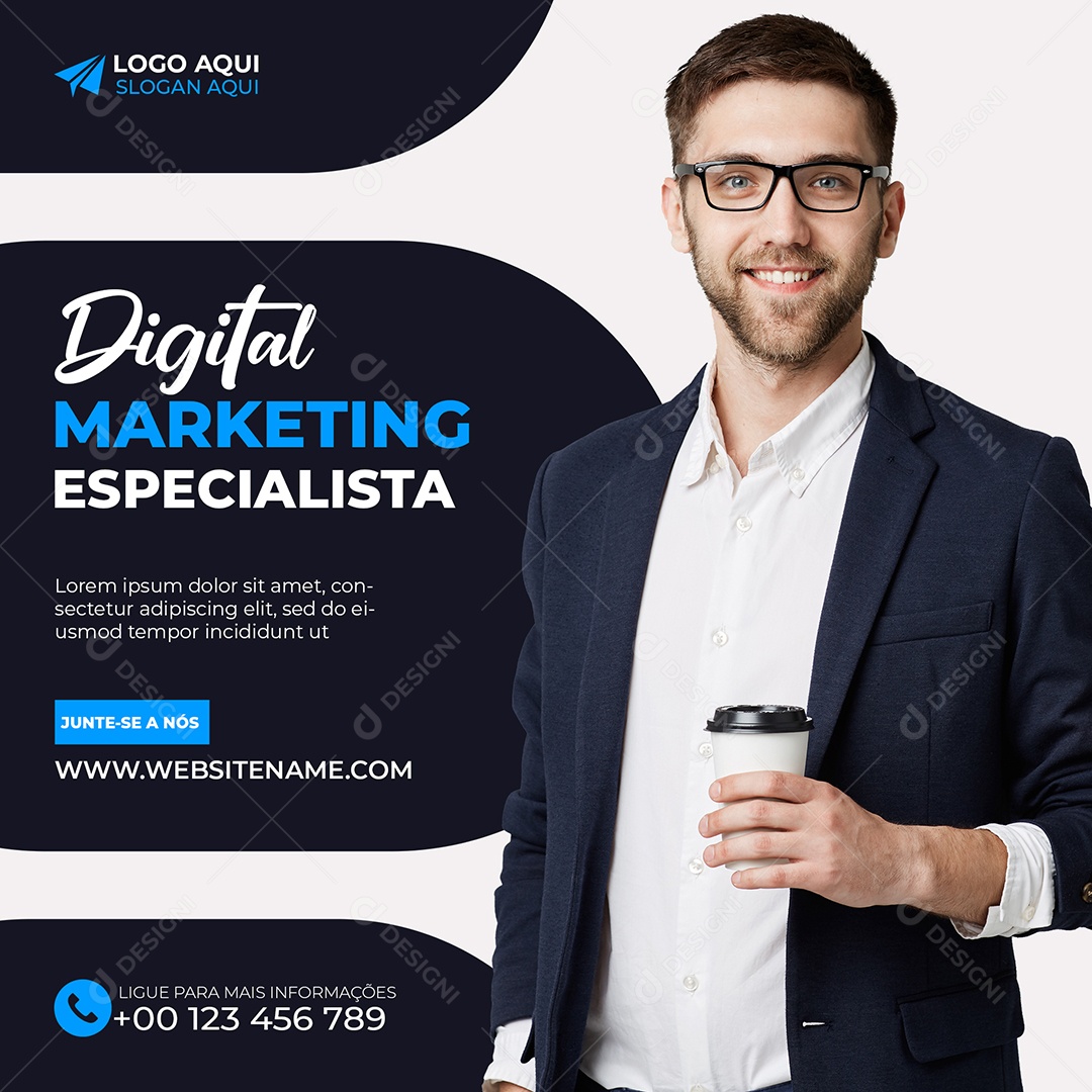 Digital Marketing Especialista Social Media PSD Editável