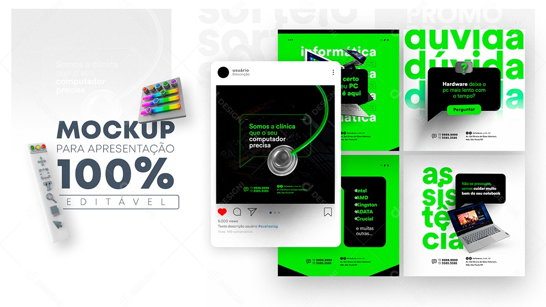 Mockup para Apresentação Informática PSD Editável