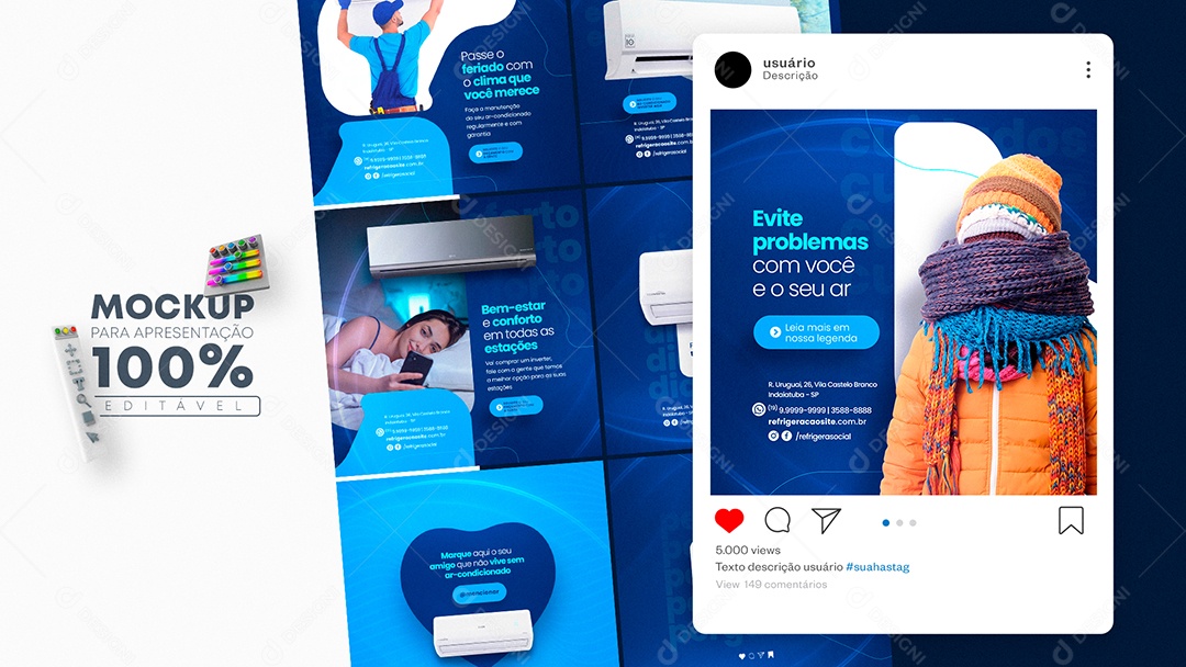 Mockup para Apresentação Ar Condicionado PSD Editável