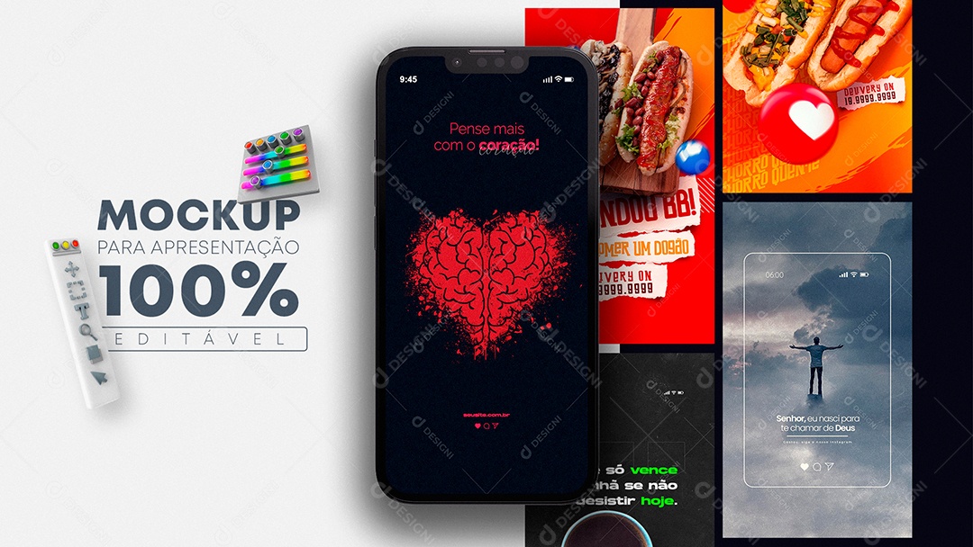 Mockup para Apresentação Frase Motivacional PSD Editável