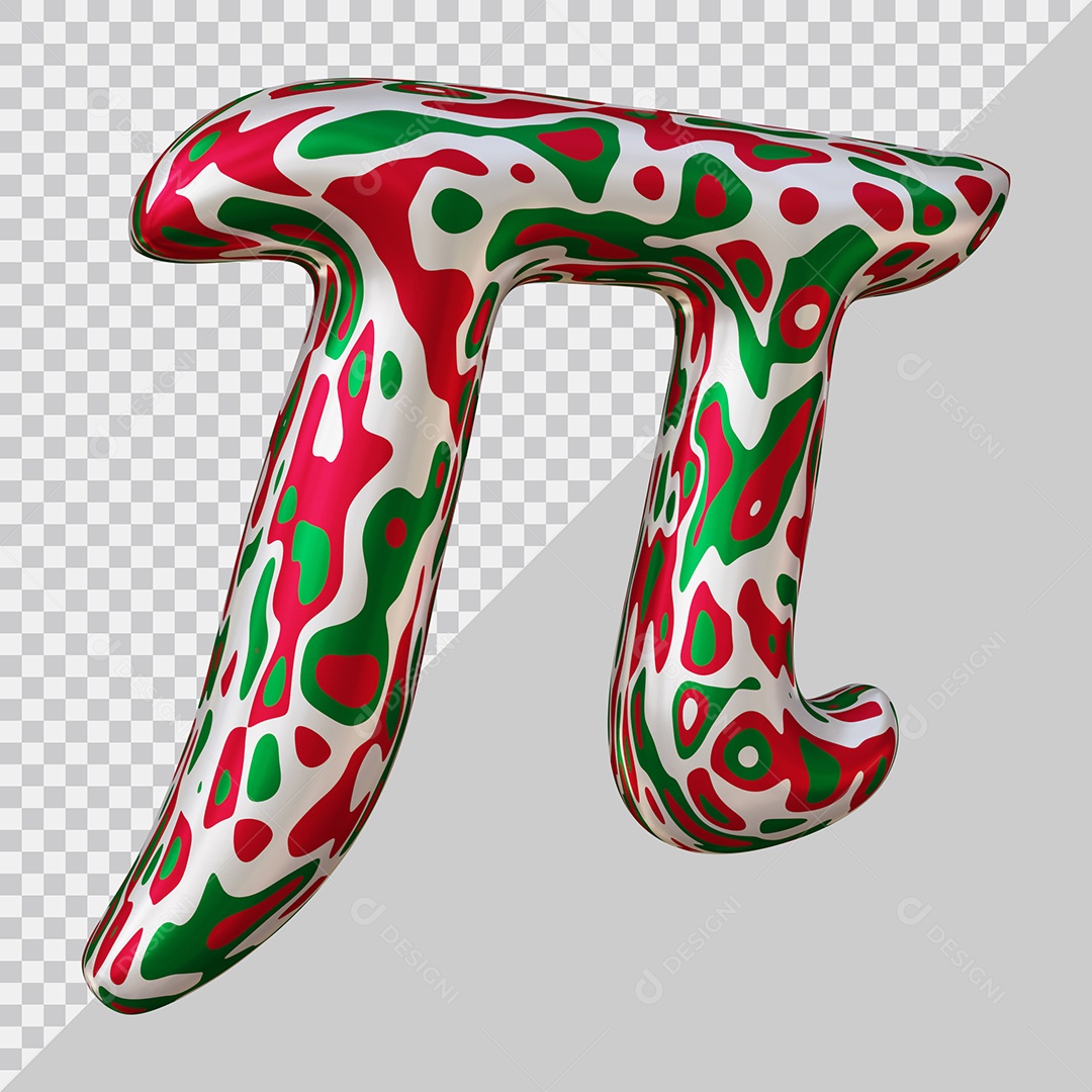 Símbolo do Pi Colorido Elemento 3D Para Composição PSD