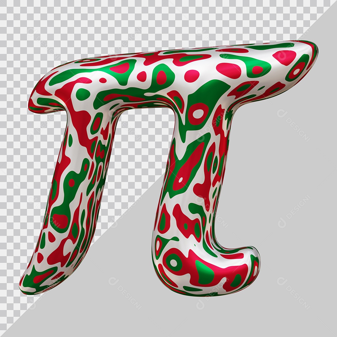 Símbolo do Pi Colorido Elemento 3D Para Composição PSD