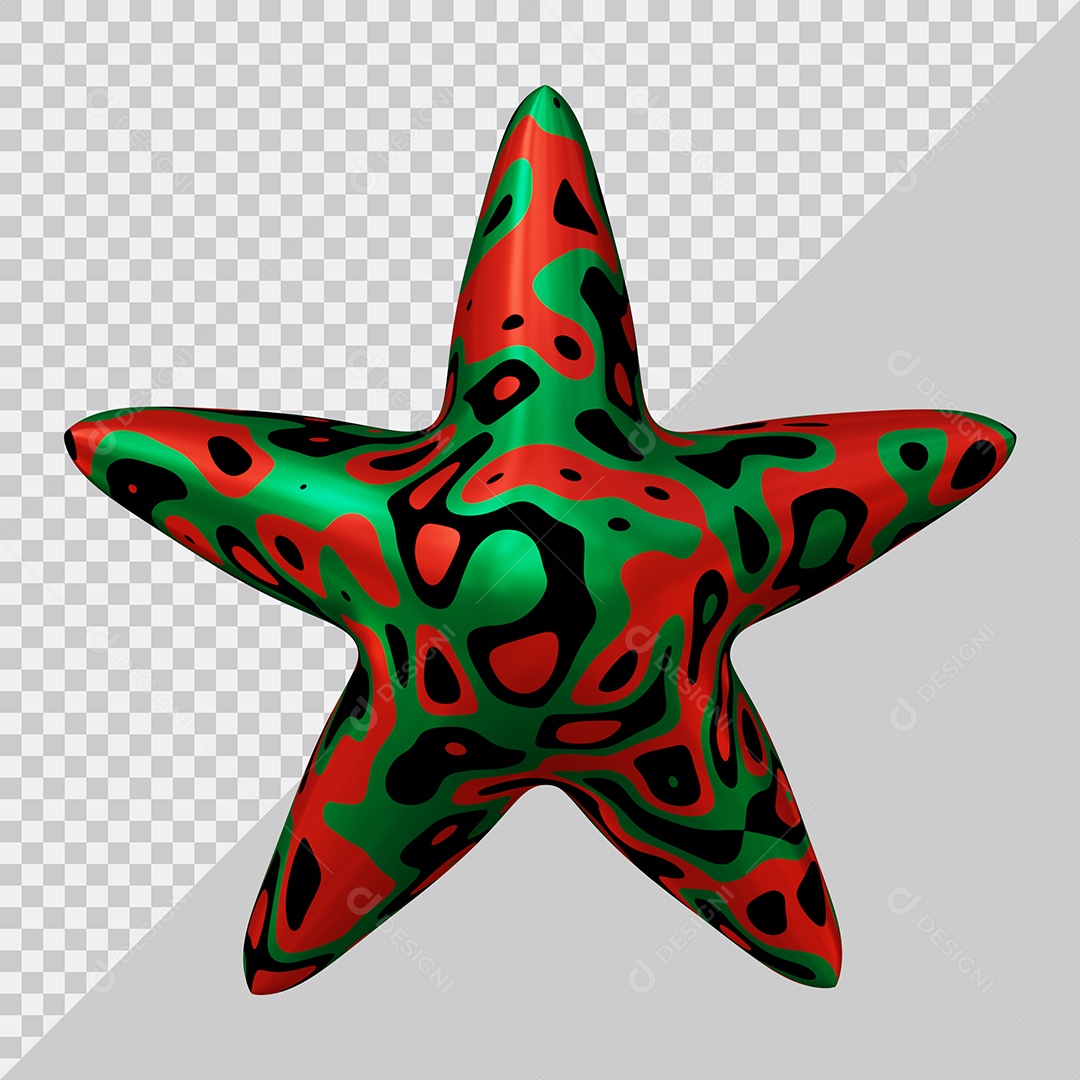 Estrela Colorida Elemento 3D Para Composição PSD