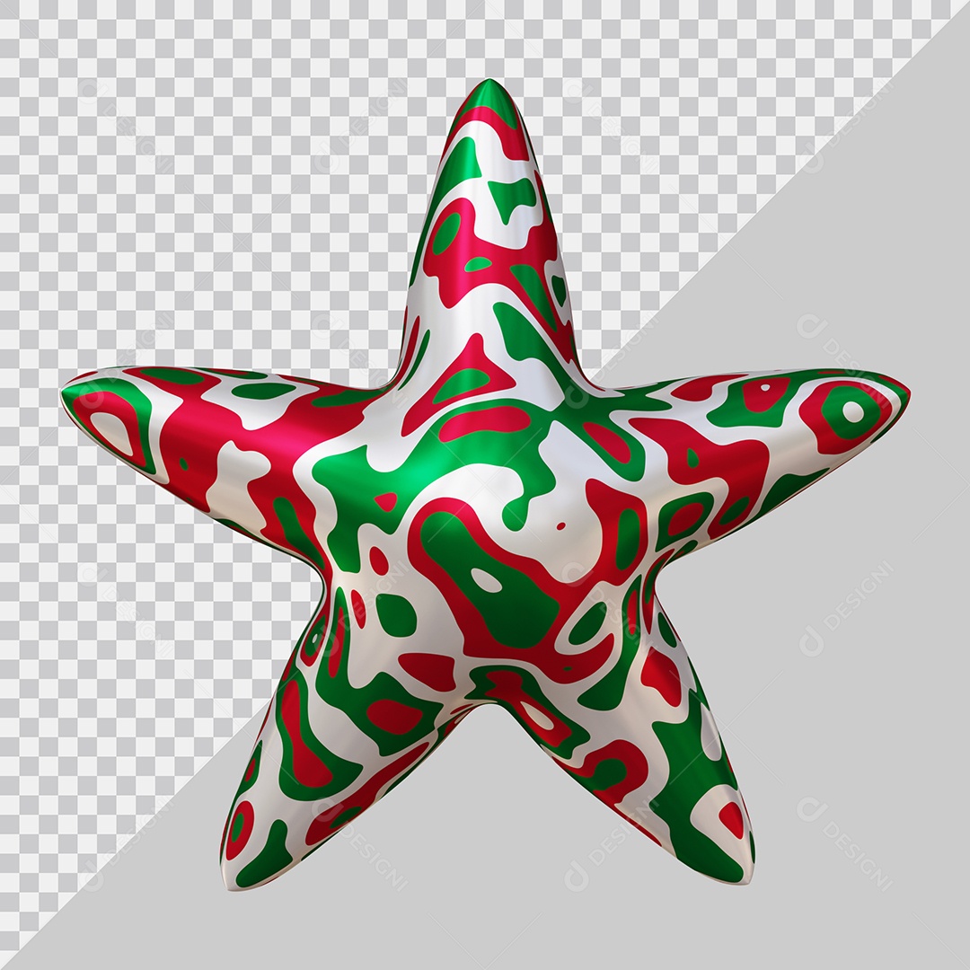 Estrela Colorida Elemento 3D Para Composição PSD