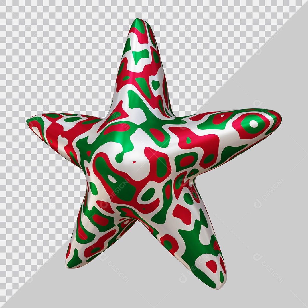 Estrela Colorida Elemento 3D Para Composição PSD
