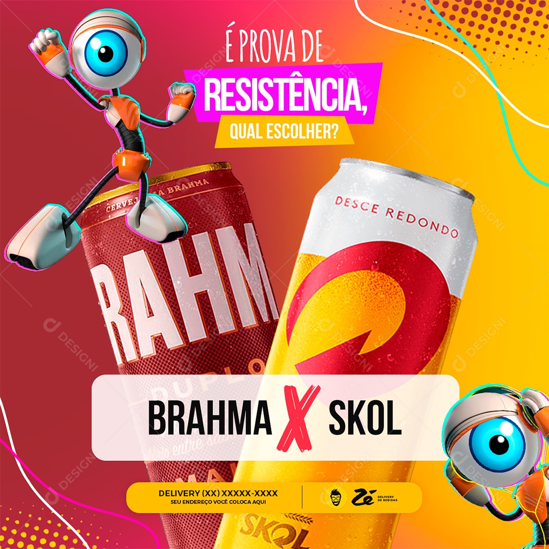 Post Cerveja Big Brother Brasil É Prova de Resistência Social Media PSD Editável
