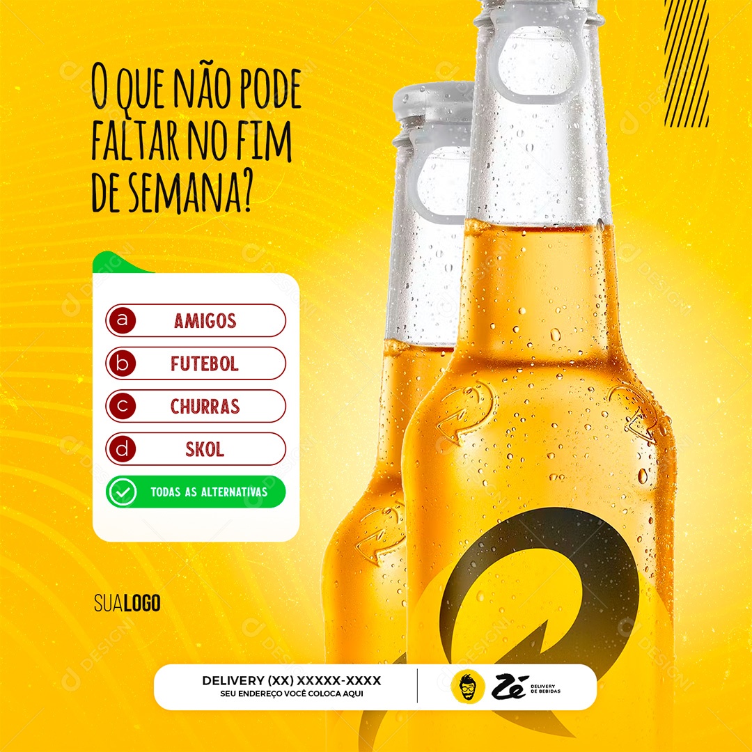 Post Cerveja O Que Não Pode Faltar No Fim De Semana Social Media PSD Editável