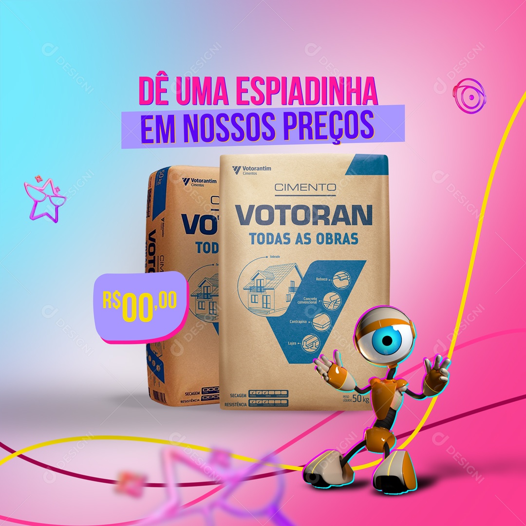 Social Media Big Brother Materiais de Construção Cimento Social Media PSD Editável