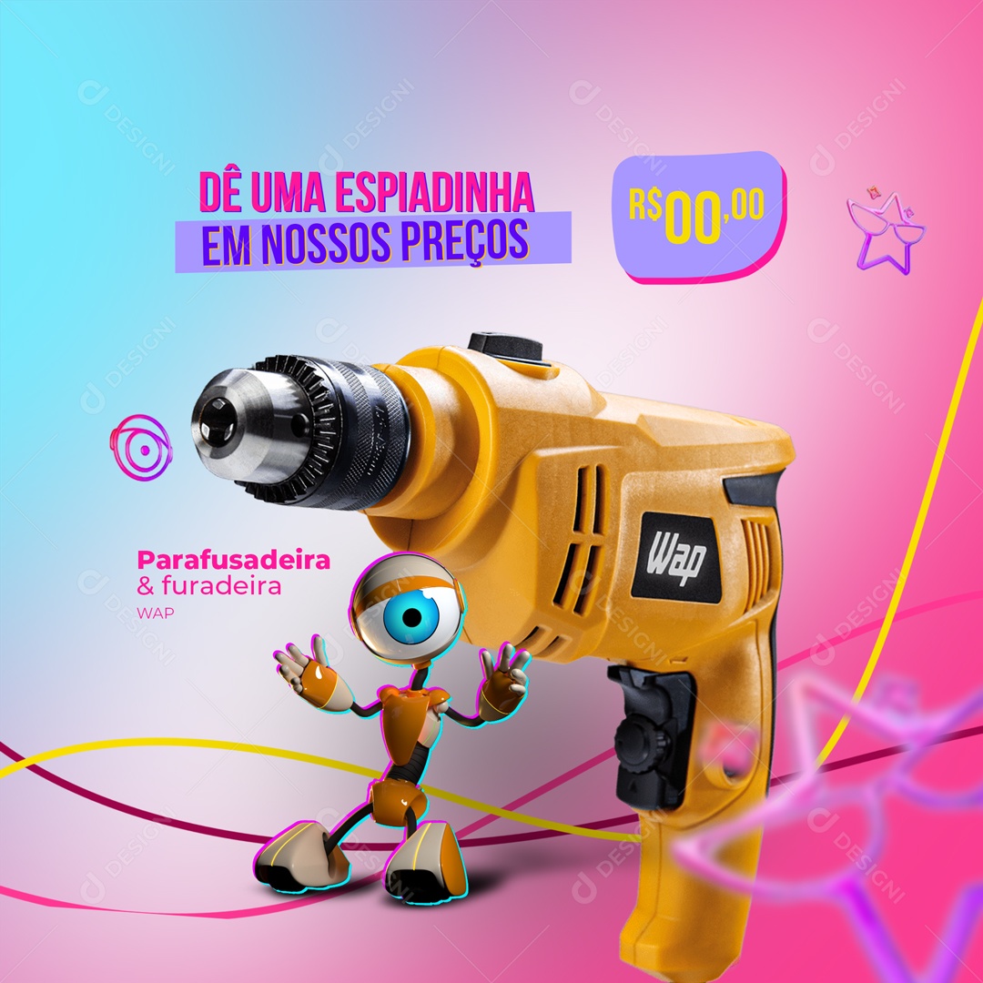 Social Media Big Brother Materiais de Construção Social Media PSD Editável