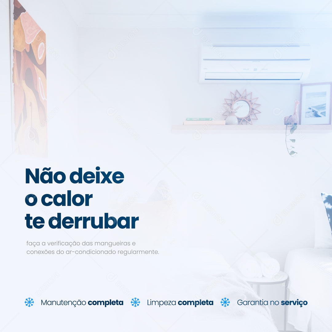 Manutenção Completa Assistência Técnica em Ar Condicionado Social Media PSD Editável
