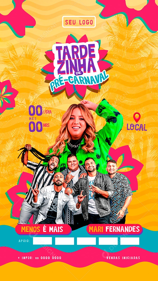 Flyer Tardezinha Pré-Carnaval Social Media PSD Editável