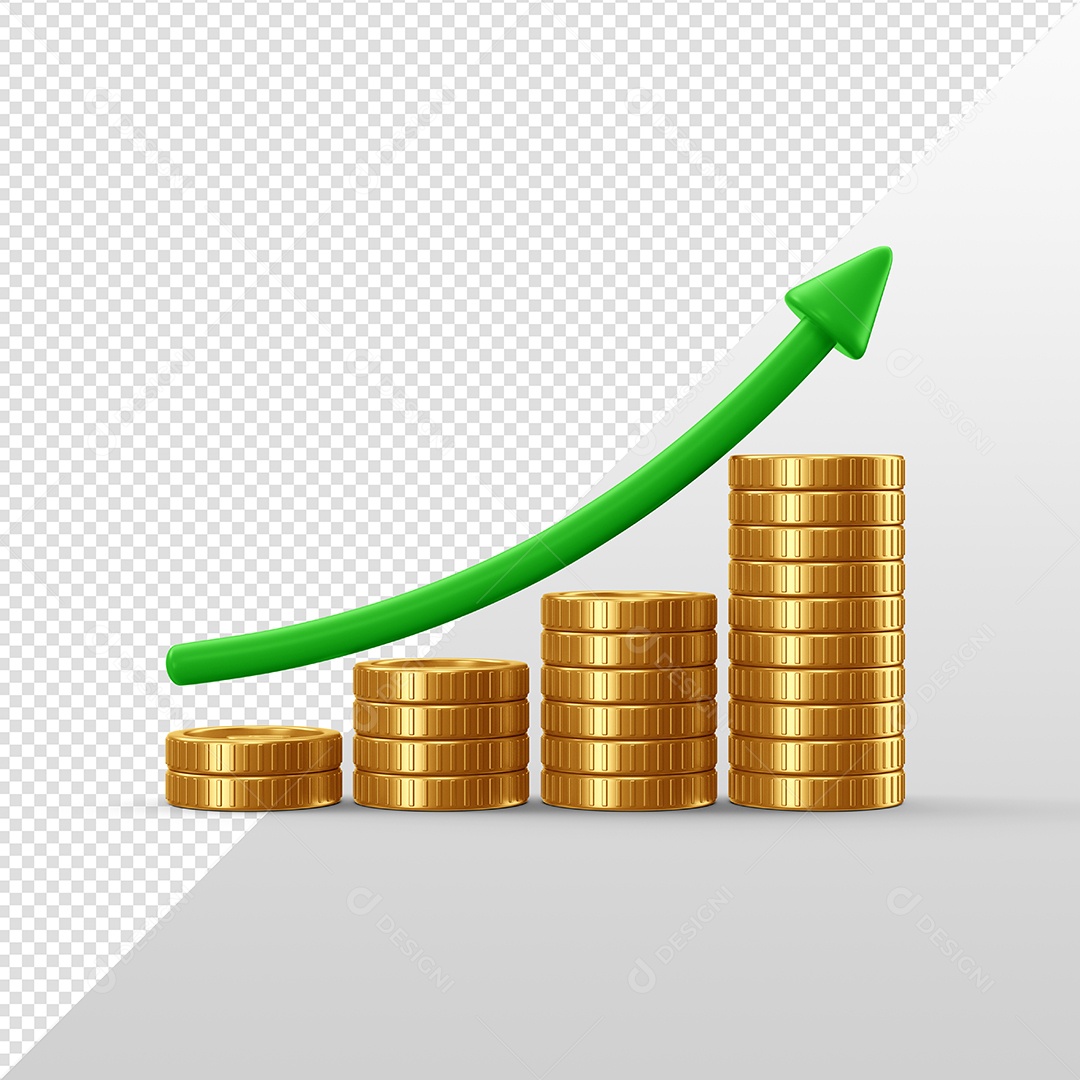 Ícone de Gráfico de Rendimento 3D Para Composição PSD