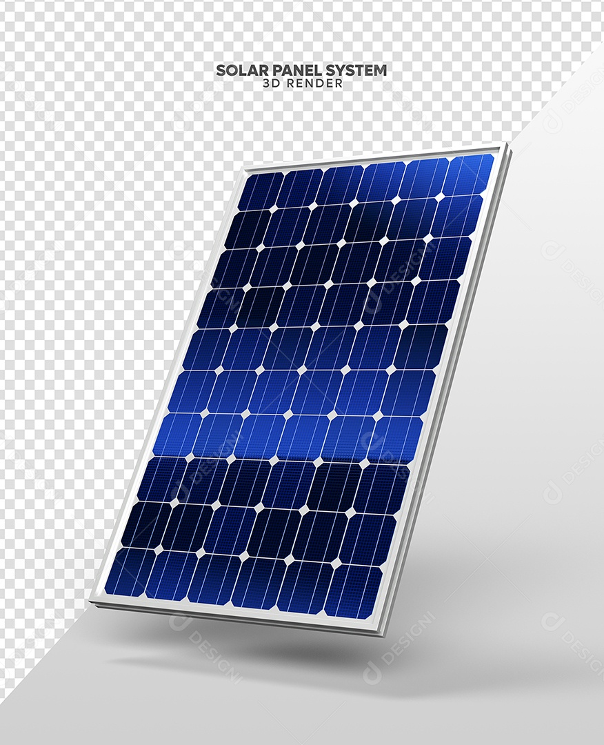 Elemento 3D Para Composição Placa de Energia Solar PSD