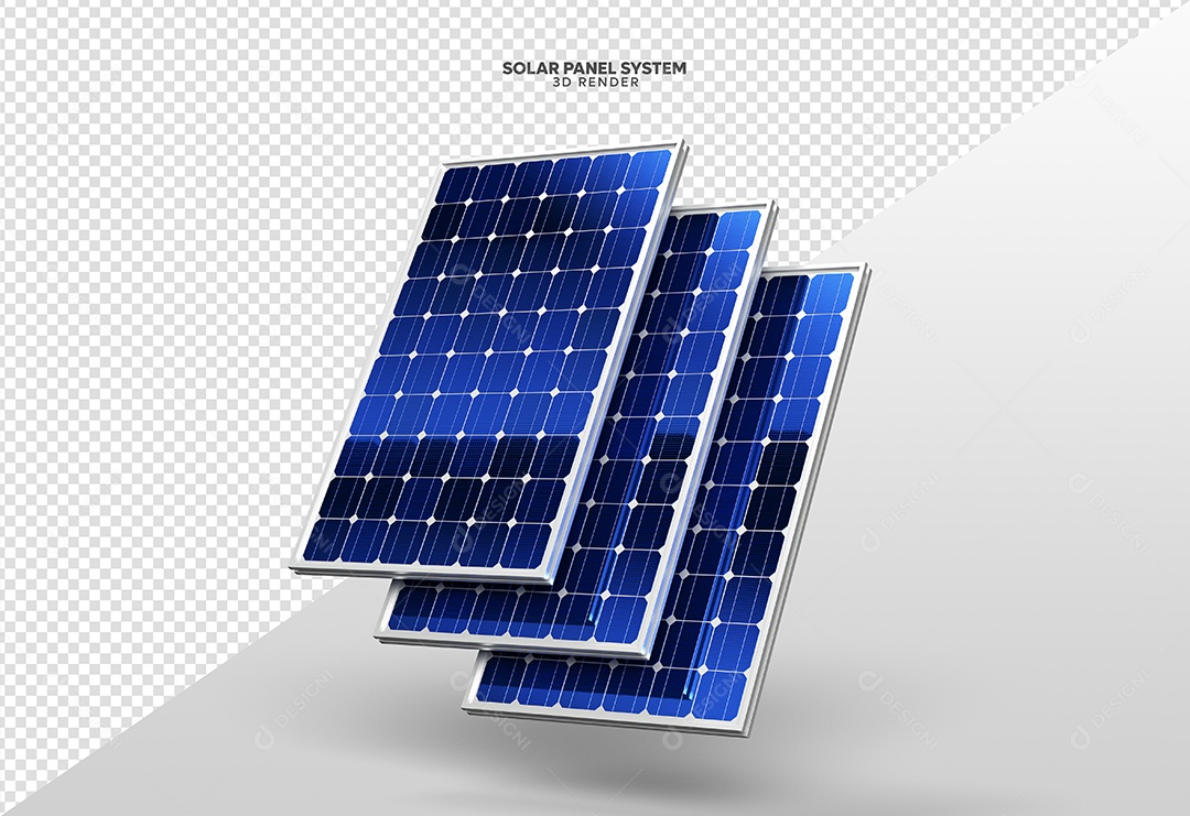 Elemento 3D Para Composição Placas de Energia Solar PSD