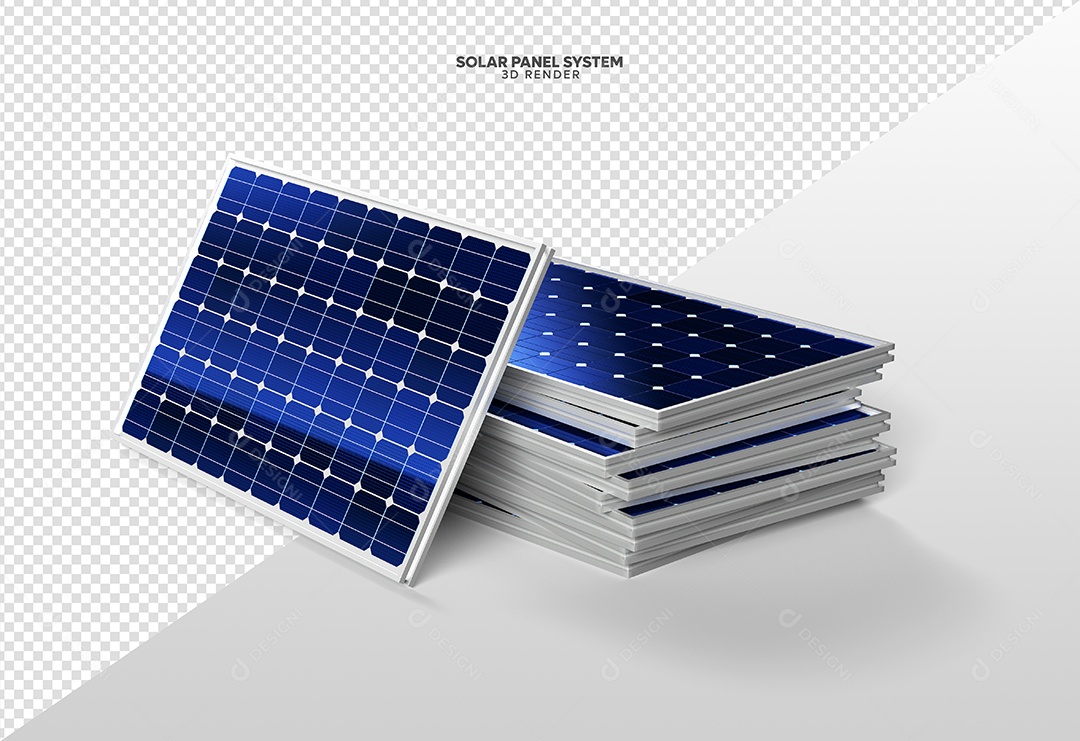 Elemento 3D Para Composição Placas de Energia Solar PSD