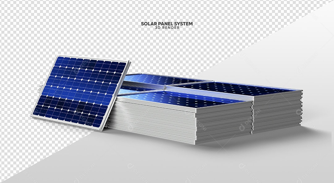 Elemento 3D Para Composição Placas de Energia Solar PSD