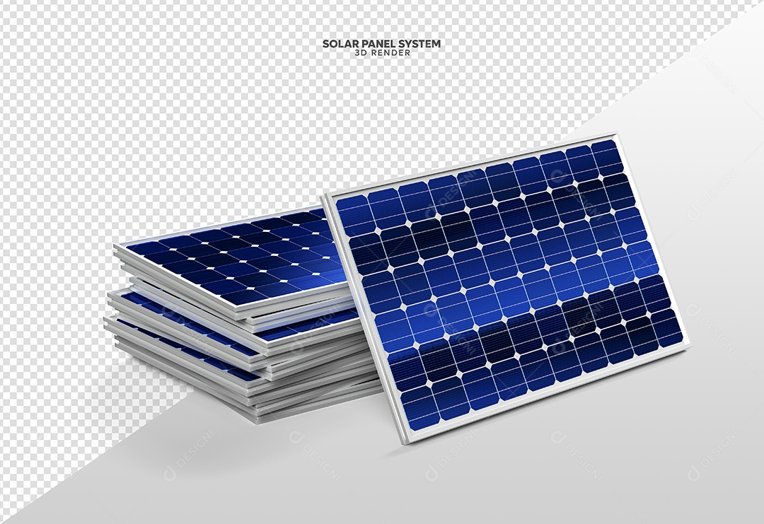 Elemento 3D Para Composição Placas de Energia Solar PSD