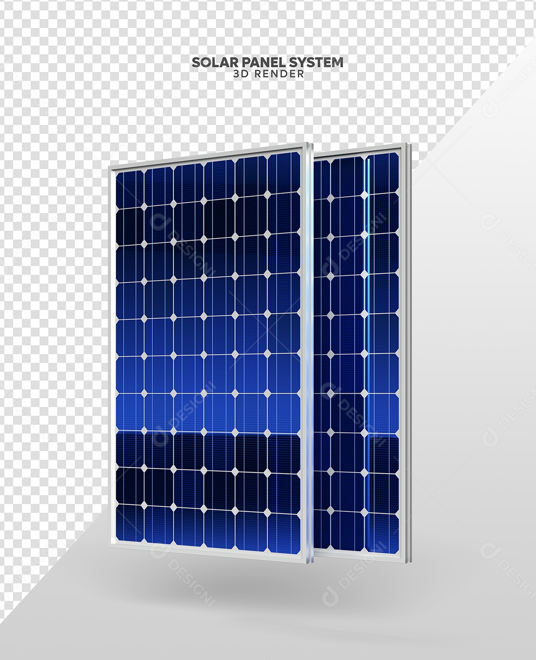 Elemento 3D Para Composição Placas de Energia Solar PSD