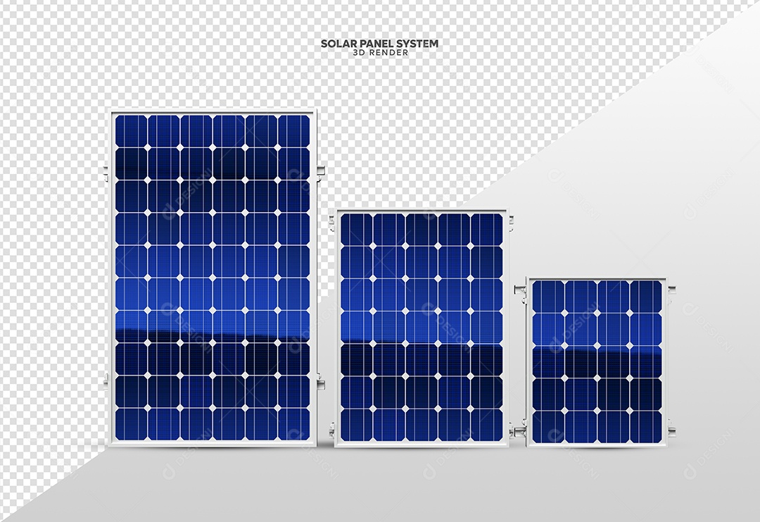 Elemento 3D Para Composição Placas de Energia Solar PSD