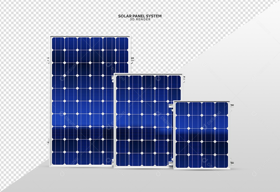 Elemento 3D Para Composição Placas de Energia Solar PSD