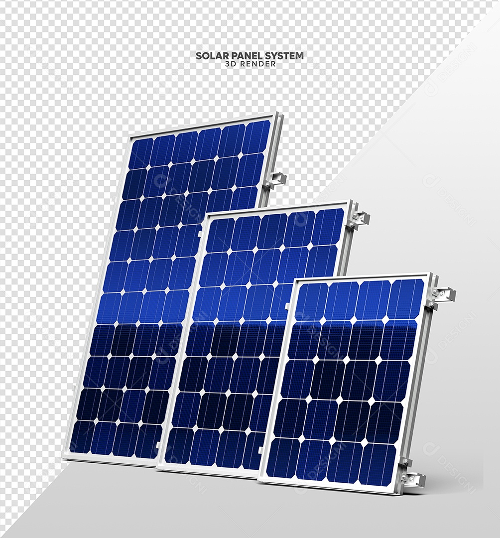 Elemento 3D Para Composição Placas de Energia Solar PSD