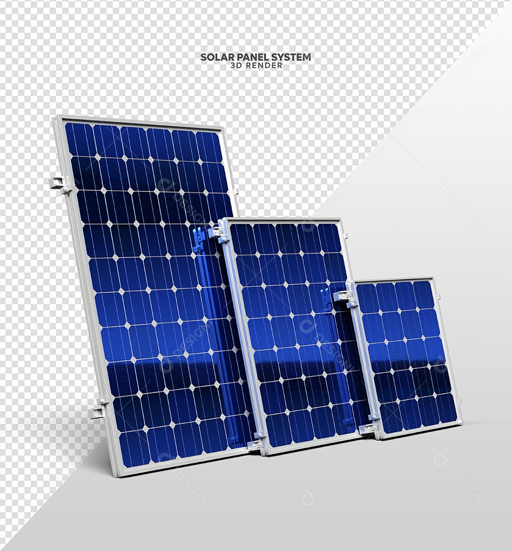 Elemento 3D Para Composição Placas de Energia Solar PSD