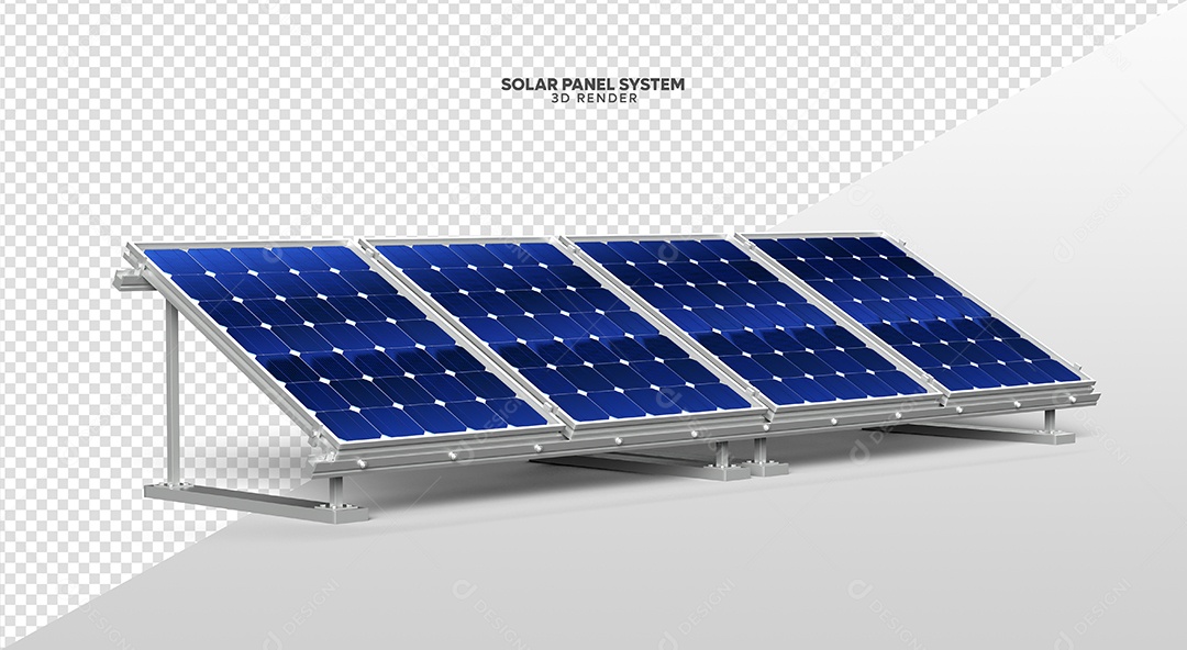 Elemento 3D Para Composição Placas de Energia Solar PSD