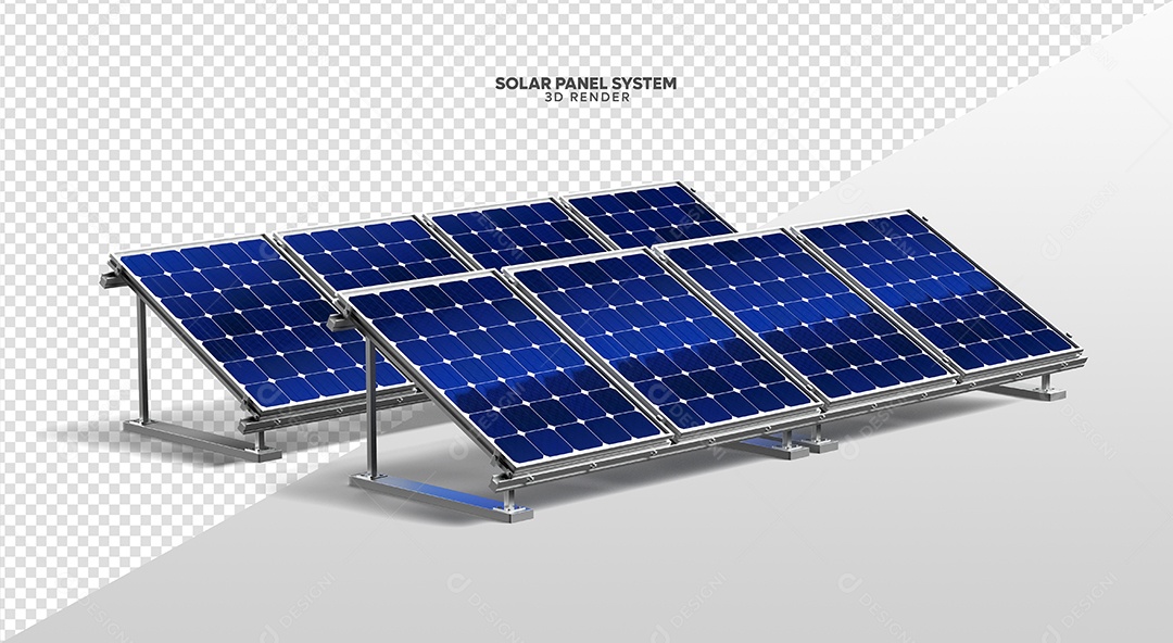 Elemento 3D Para Composição Placas de Energia Solar PSD