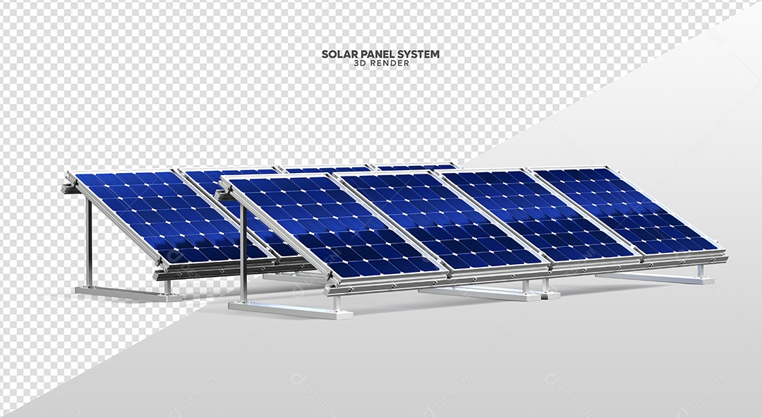 Elemento 3D Para Composição Placas de Energia Solar PSD