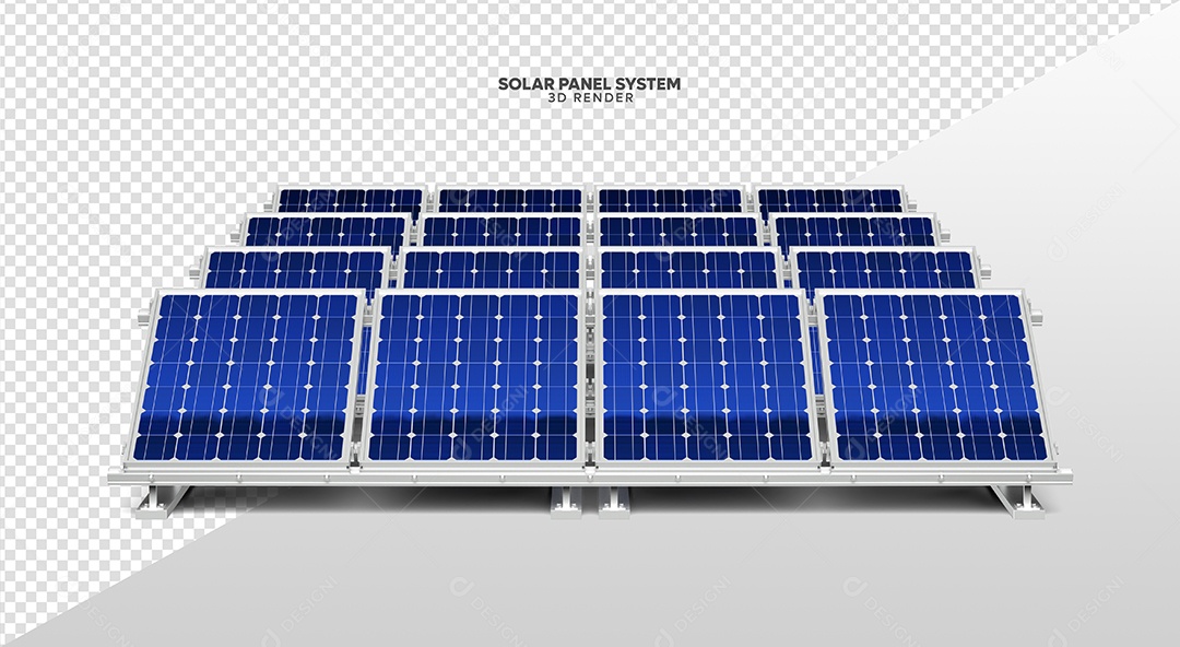 Elemento 3D Para Composição Placas de Energia Solar PSD