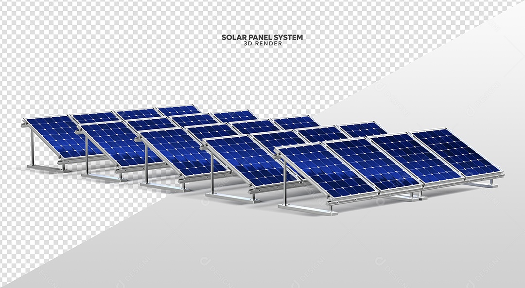 Elemento 3D Para Composição Placas de Energia Solar PSD